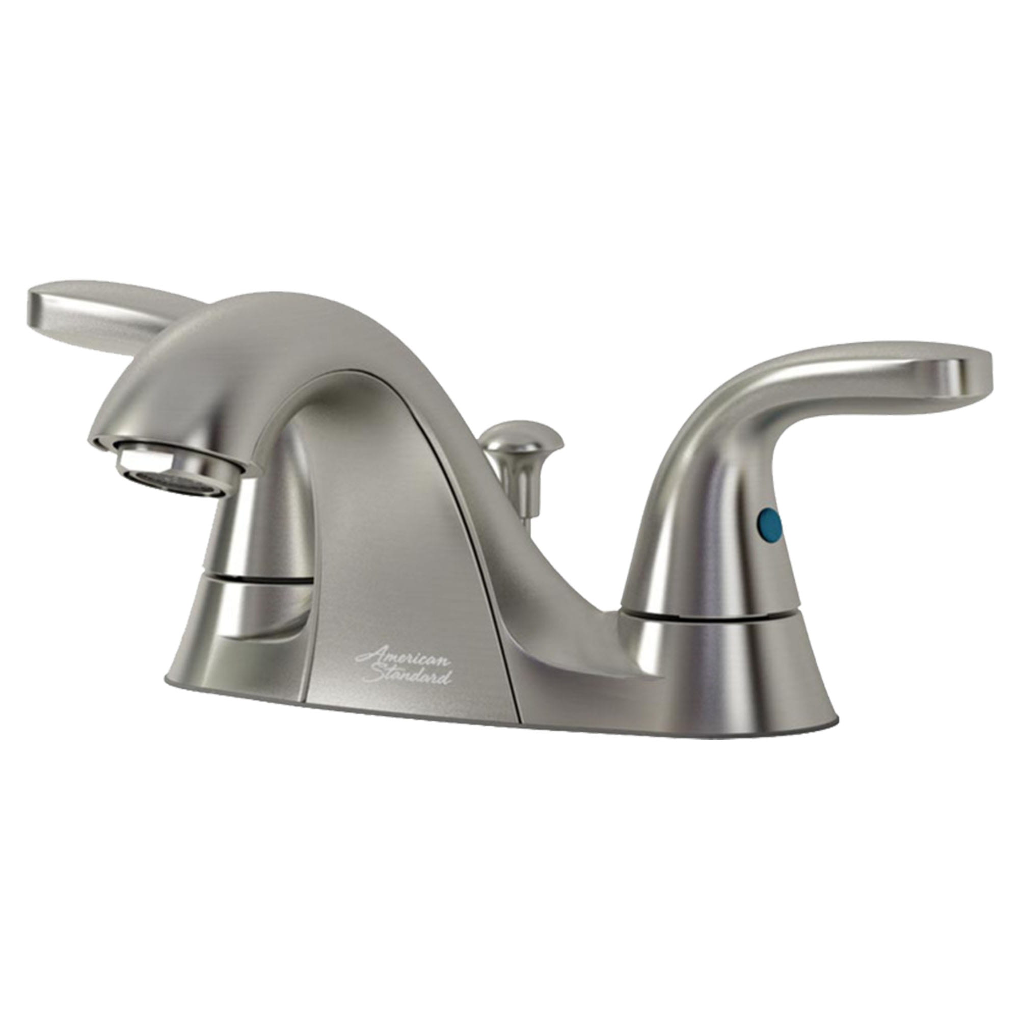 Cadet 20 GPM 4 In Centerset 2 Handle Bathroom Faucet 12 GPM with Plastic Drain   BRUSHED NICKEL
